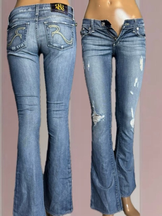 Rock & Republic Denim - Rock & Republic low rise bootcut jeans with a flattering fit and distressed deta